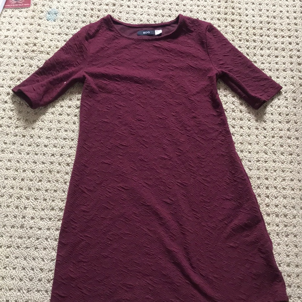 BDG urban outfitters fitted bergundy dress
